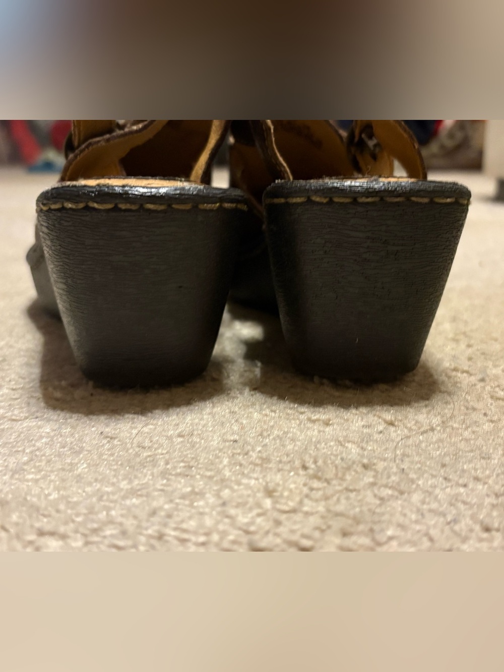 Women’s 7 eu 38 Brown Leather Slingback Clog Sandals B.o.c. Boc born concept - Picture 5 of 9